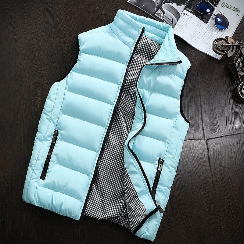 Mens Jacket Sleeveless Vest Winter Fashion Casual Slim Coats Brand Clothing Cotton-Padded Men's Vest Men Waistcoat Big Size 666