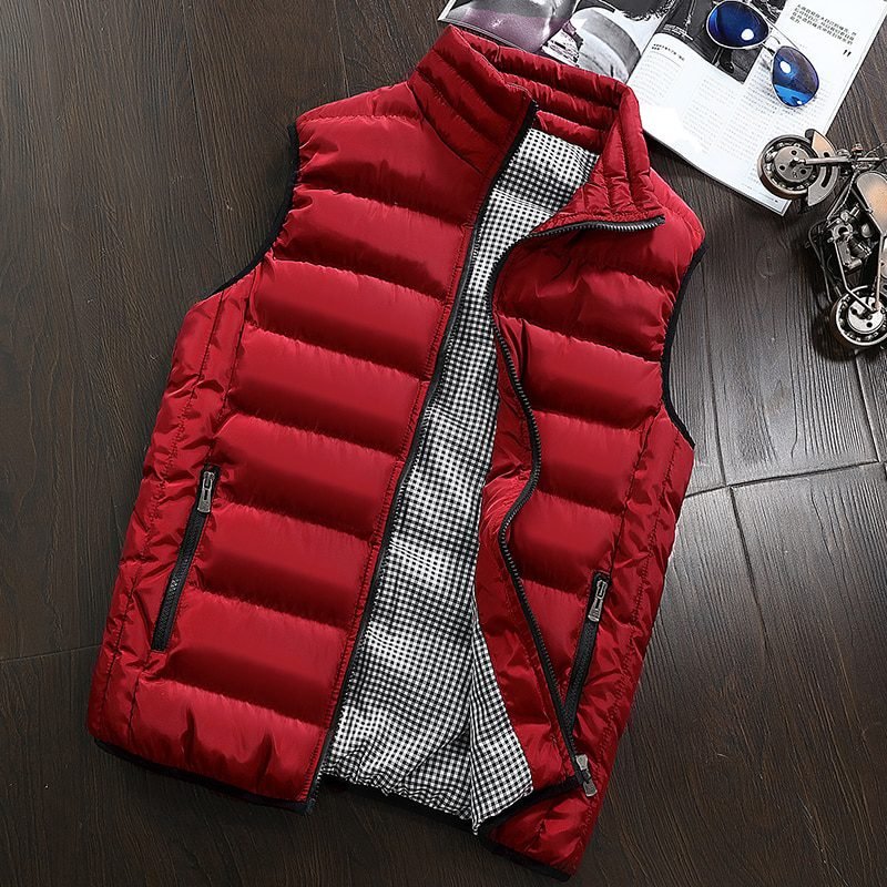 Mens Jacket Sleeveless Vest Winter Fashion Casual Slim Coats Brand Clothing Cotton-Padded Men's Vest Men Waistcoat Big Size 666