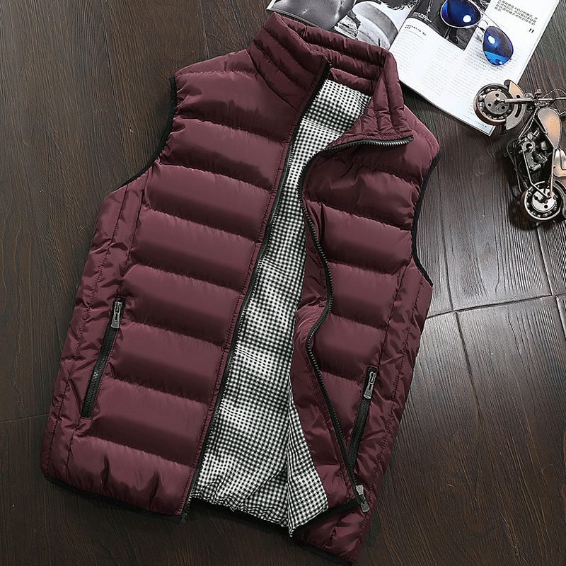 Mens Jacket Sleeveless Vest Winter Fashion Casual Slim Coats Brand Clothing Cotton-Padded Men's Vest Men Waistcoat Big Size 666