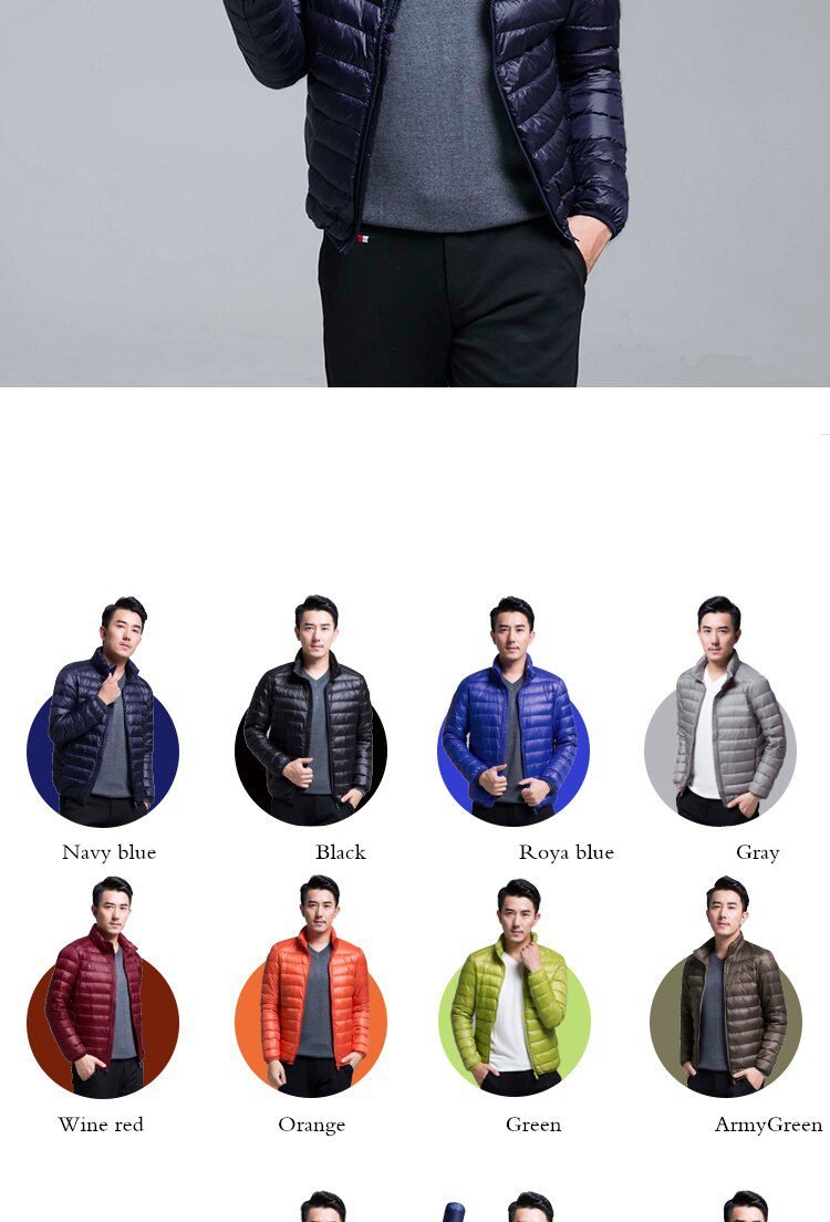Men's All-Season Ultra Lightweight Packable Down Jacket Water and Wind-Resistant Breathable Coat Big Size Men Hoodies Jackets