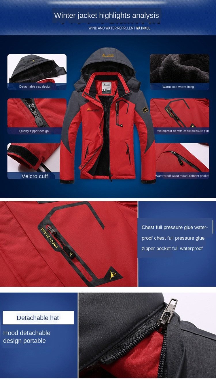 Winter Parka Men Windbreak Plus Velvet Thick Warm Windproof Fur Coats Male Military Hooded Anorak Jackets Men's Winter Jackets