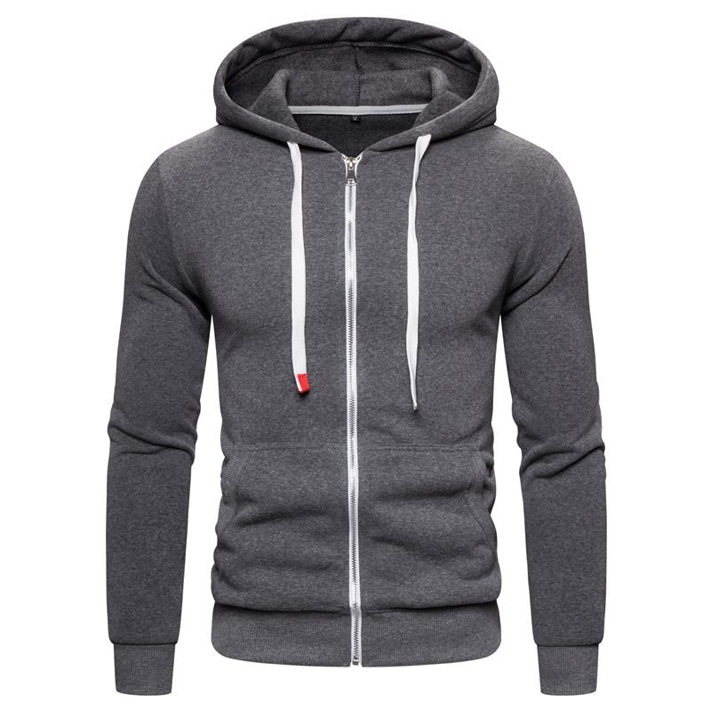 2020 New Autumn Winter Cotton Hoodied Mens Sweatshirts Solid Hoody Fleece Thick Hoodies Men Sportswear Zipper Sweatshirts Men