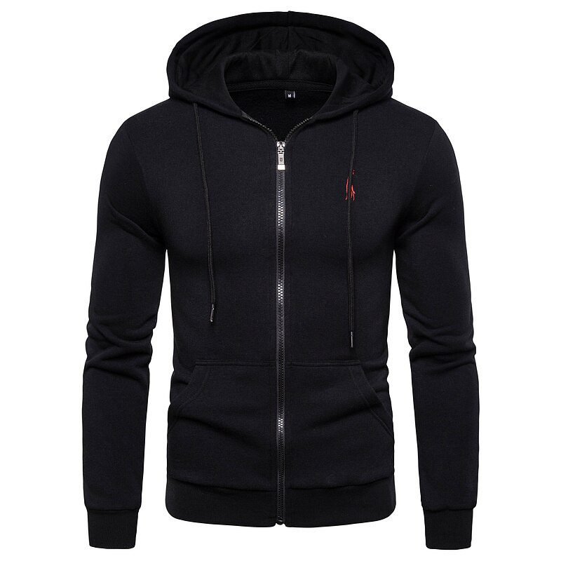 2020 New Autumn Winter Cotton Hoodied Mens Sweatshirts Solid Hoody Fleece Thick Hoodies Men Sportswear Zipper Sweatshirts Men