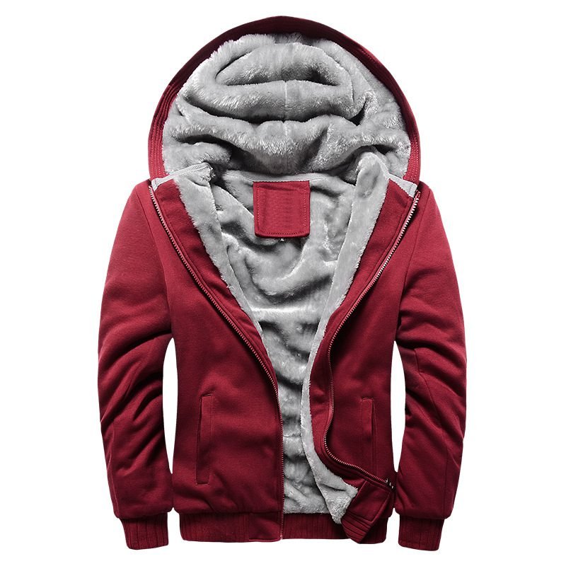 2021 New Men Hoodies Winter Thick Warm Fleece Zipper Men Hoodies Coat Sportwear Male Streetwear Hoodies Sweatshirts Men 4XL 5XL