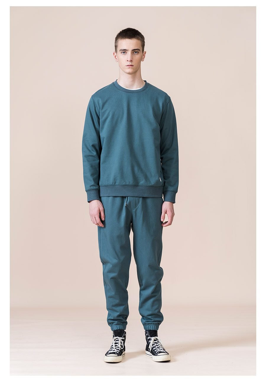 SIMWOOD 2021 Spring New Hoodies Men Casual Minimalist Sweatshirt O-Neck Embroidery Logo Plus Size Basic Pullover SI980547