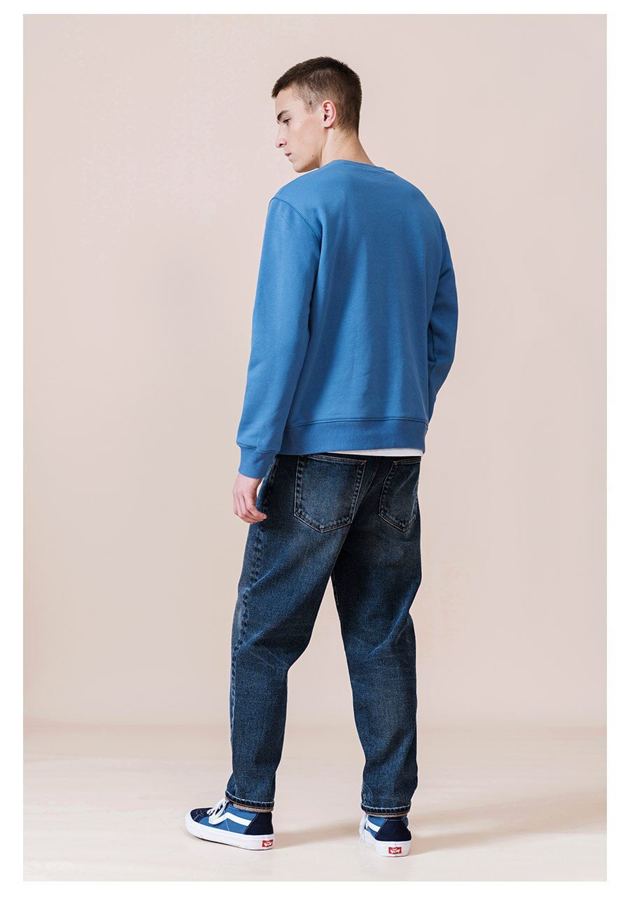 SIMWOOD 2021 Spring New Hoodies Men Casual Minimalist Sweatshirt O-Neck Embroidery Logo Plus Size Basic Pullover SI980547