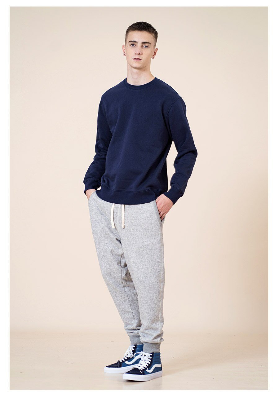 SIMWOOD 2021 Spring New Hoodies Men Casual Minimalist Sweatshirt O-Neck Embroidery Logo Plus Size Basic Pullover SI980547