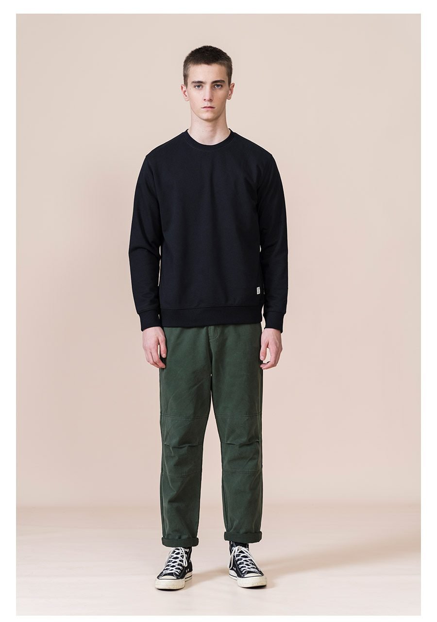 SIMWOOD 2021 Spring New Hoodies Men Casual Minimalist Sweatshirt O-Neck Embroidery Logo Plus Size Basic Pullover SI980547