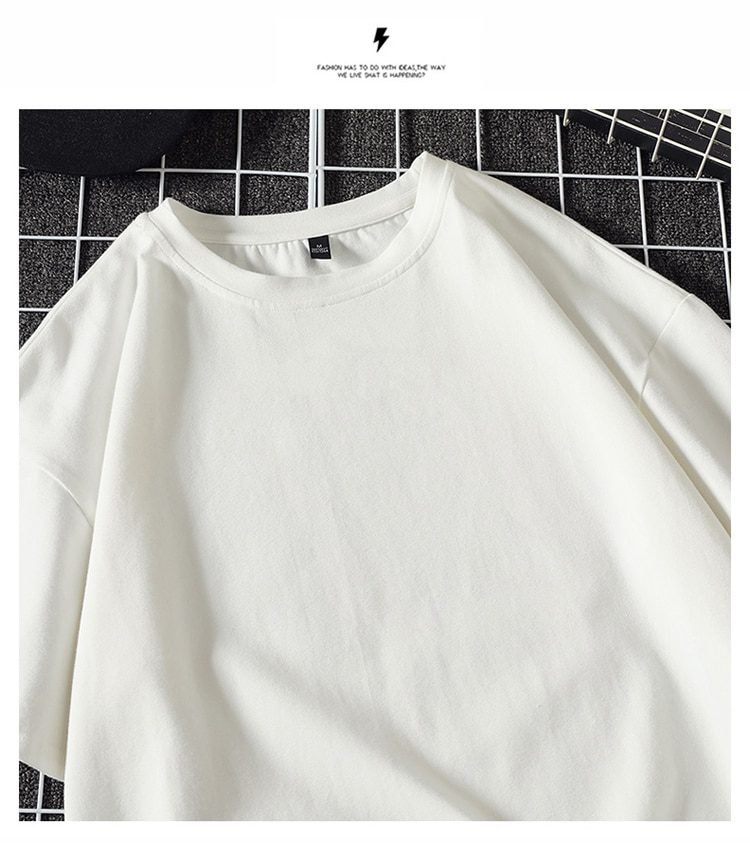 New Summer Men's T Shirt 2021 Fashion Solid T Shirt Mens Oversized Hip Hop Short Sleeve Casual Cotton Mens Streetwear Top Tees