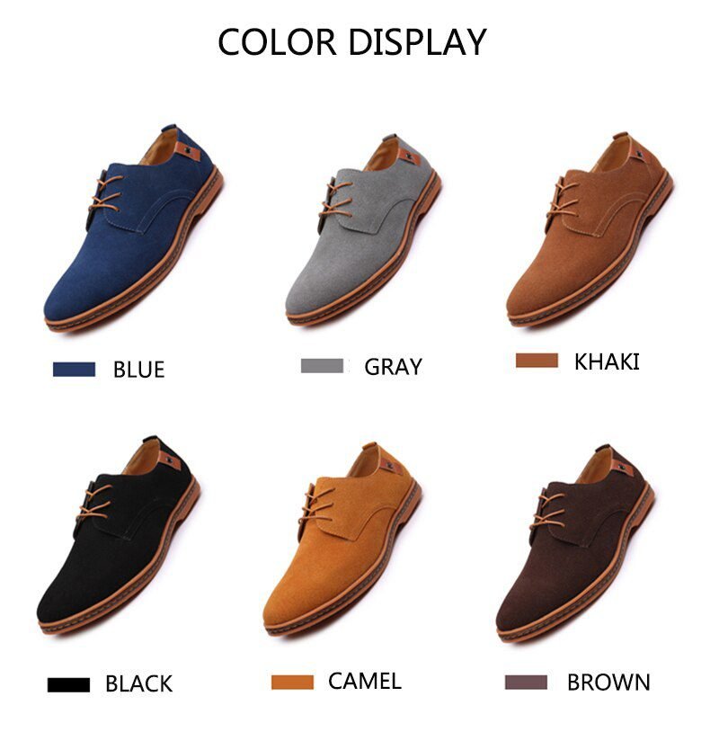 2020 Spring Suede Leather Men Shoes Oxford Casual Shoes Classic Sneakers Comfortable Footwear Dress Shoes Large Size Flats