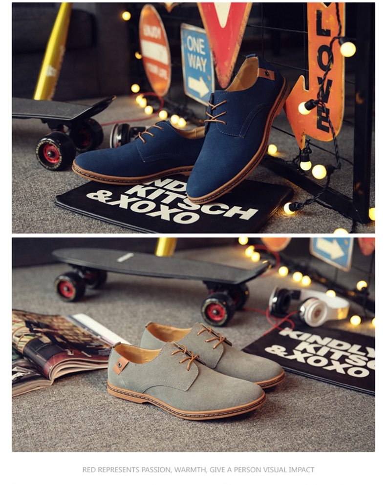 2020 Spring Suede Leather Men Shoes Oxford Casual Shoes Classic Sneakers Comfortable Footwear Dress Shoes Large Size Flats