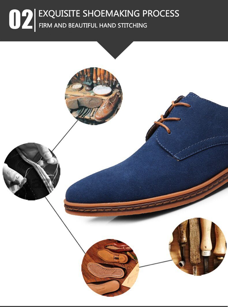 2020 Spring Suede Leather Men Shoes Oxford Casual Shoes Classic Sneakers Comfortable Footwear Dress Shoes Large Size Flats