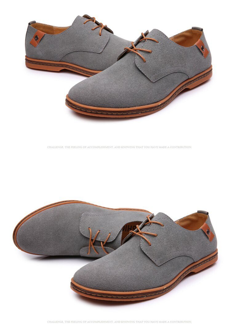 2020 Spring Suede Leather Men Shoes Oxford Casual Shoes Classic Sneakers Comfortable Footwear Dress Shoes Large Size Flats