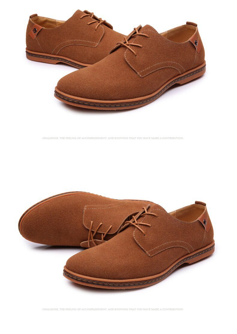 2020 Spring Suede Leather Men Shoes Oxford Casual Shoes Classic Sneakers Comfortable Footwear Dress Shoes Large Size Flats