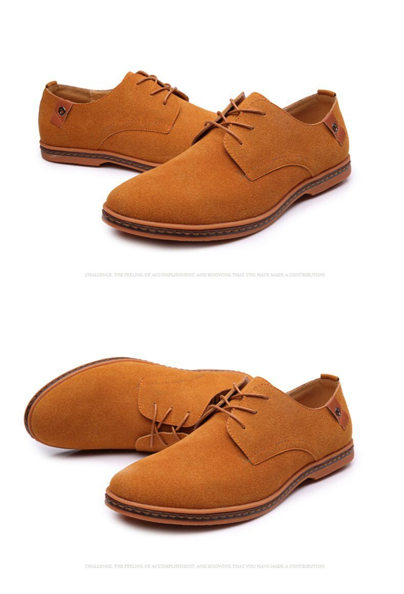 2020 Spring Suede Leather Men Shoes Oxford Casual Shoes Classic Sneakers Comfortable Footwear Dress Shoes Large Size Flats