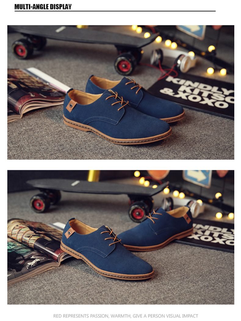 2020 Spring Suede Leather Men Shoes Oxford Casual Shoes Classic Sneakers Comfortable Footwear Dress Shoes Large Size Flats