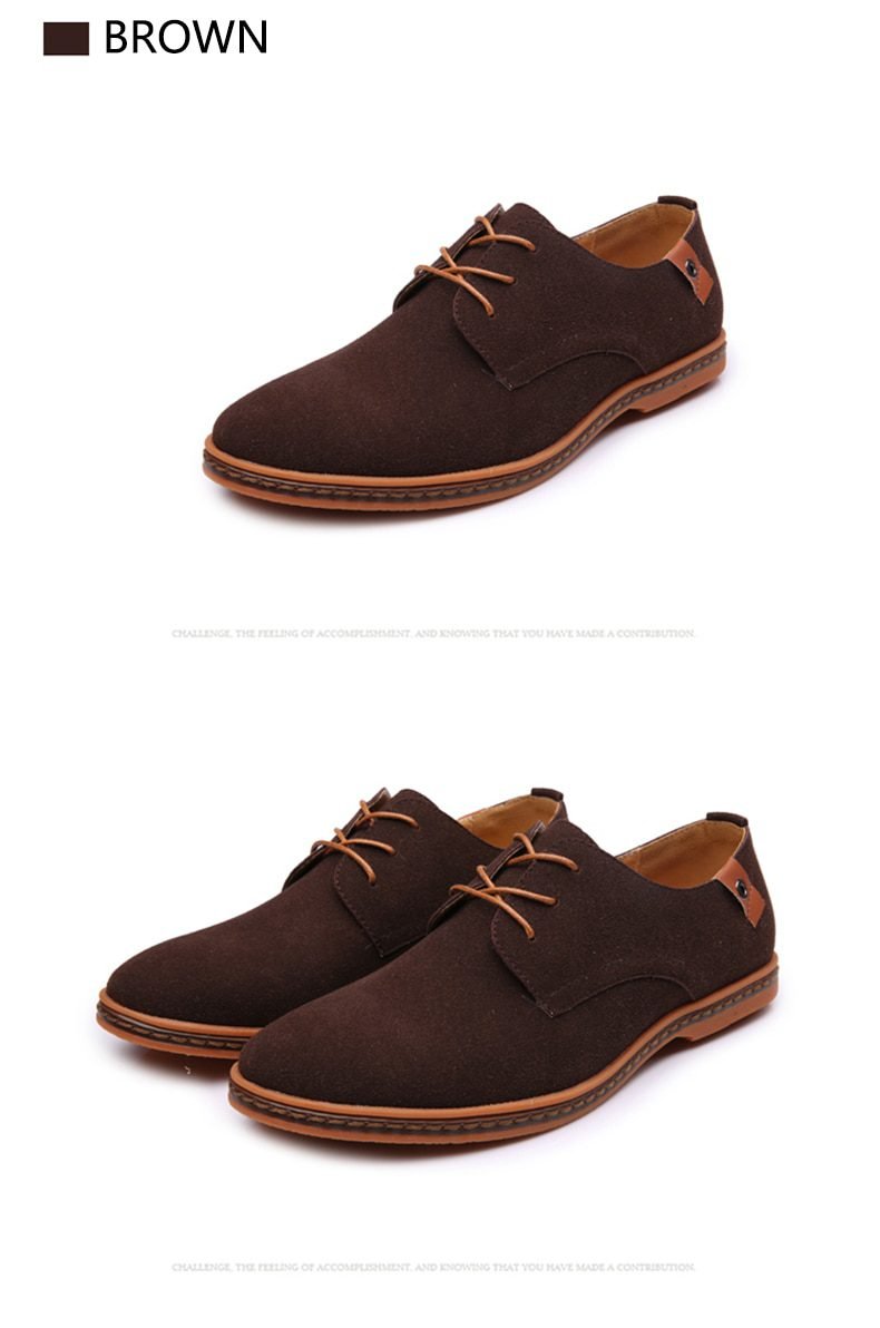2020 Spring Suede Leather Men Shoes Oxford Casual Shoes Classic Sneakers Comfortable Footwear Dress Shoes Large Size Flats