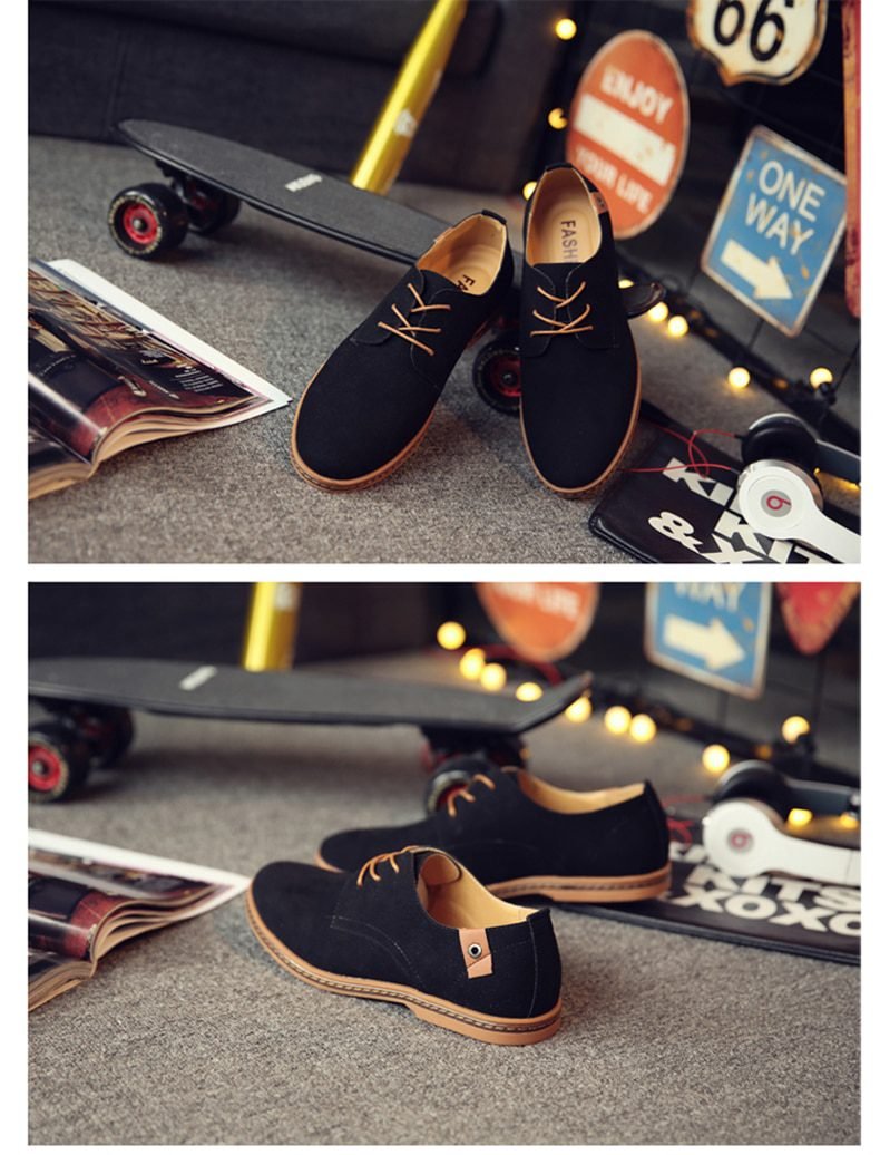 2020 Spring Suede Leather Men Shoes Oxford Casual Shoes Classic Sneakers Comfortable Footwear Dress Shoes Large Size Flats