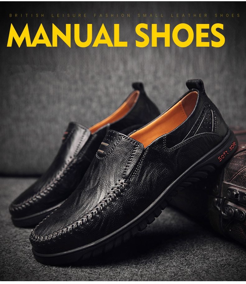 Genuine Leather Men Shoes Luxury Brand 2021 Casual Slip on Formal Loafers Men Moccasins Italian Black Male Driving Shoes JKPUDUN