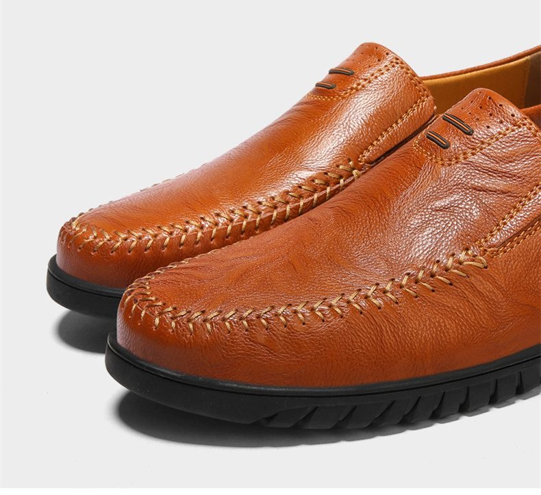 Genuine Leather Men Shoes Luxury Brand 2021 Casual Slip on Formal Loafers Men Moccasins Italian Black Male Driving Shoes JKPUDUN