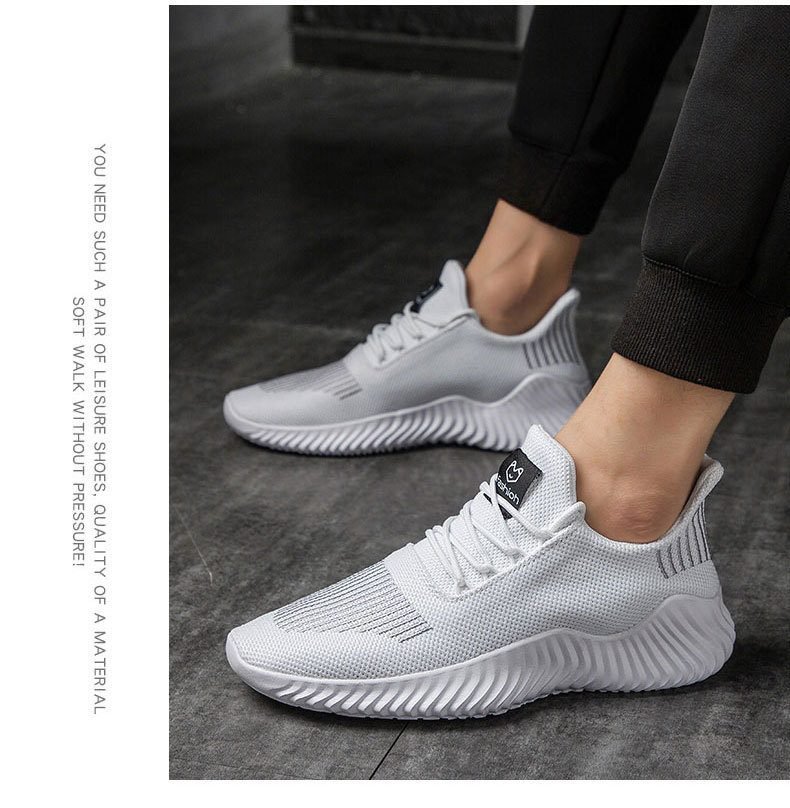Mesh Men Shoes Breathable White Mens Sneakers Trendy Lace-Up Lightweight Black Walking Big Size Man Tenis Shoe Zapatillas Hombre