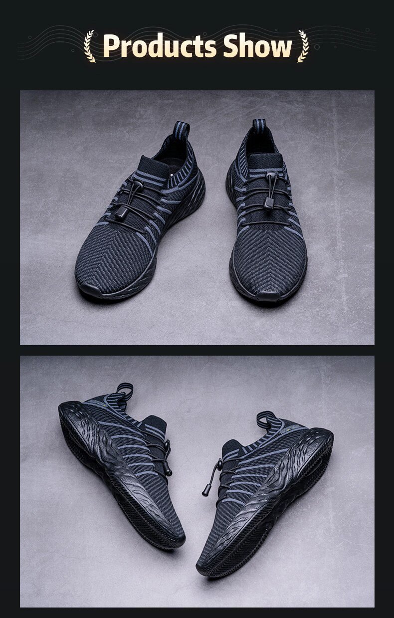 ONEMIX 2021 New Black Running Shoes for Men Waterproof Breathable Training Sneakers Male Outdoor Anti-Slip Trekking Sports Shoes