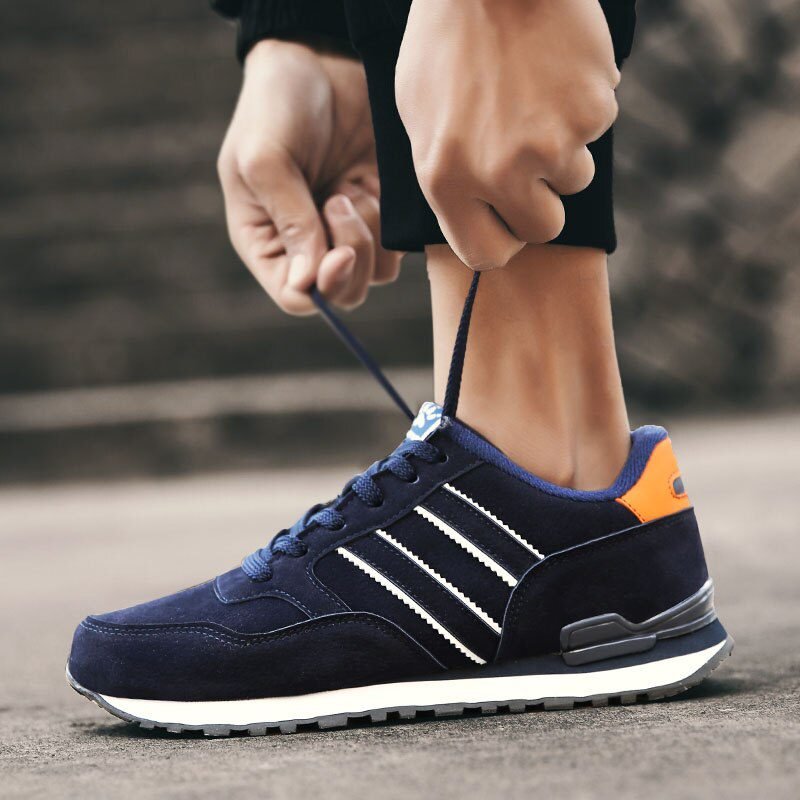 2021 Men Casual Shoes Comfortable Sneakers Artificial Leather Male Spring Flats Trainers Outdoor Mens Shoes Lac-Up Free Shipping