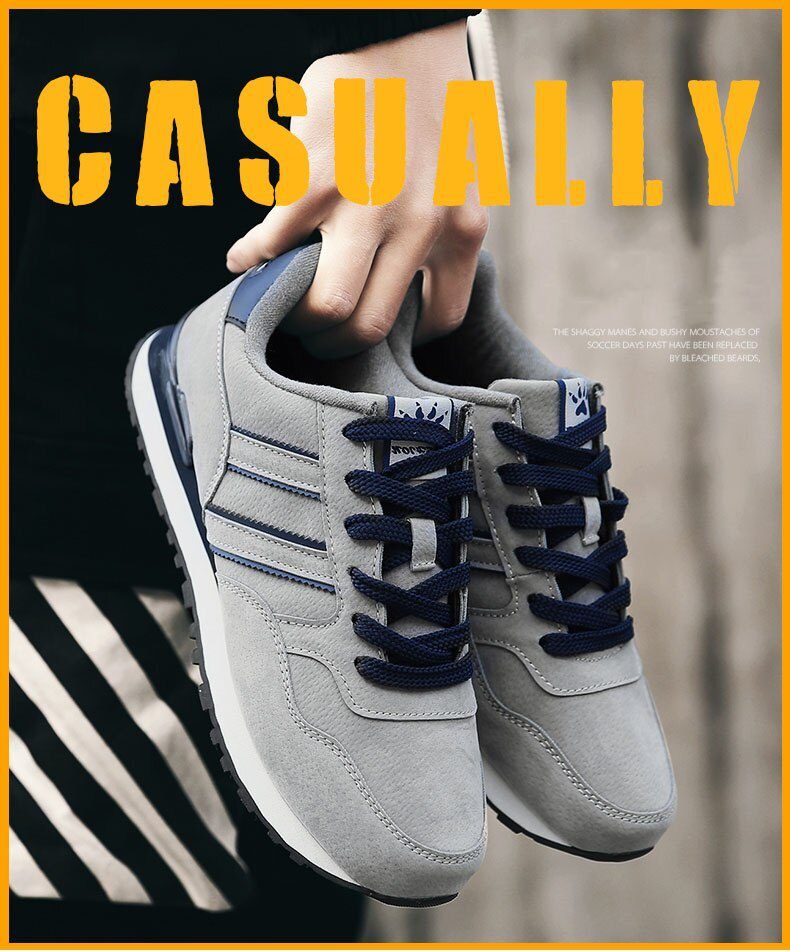 2021 Men Casual Shoes Comfortable Sneakers Artificial Leather Male Spring Flats Trainers Outdoor Mens Shoes Lac-Up Free Shipping