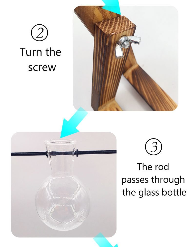 Terrarium Creative Hydroponic Plant Transparent Vase Wooden Frame vase decoratio Glass Tabletop Plant Bonsai Decor flower vase