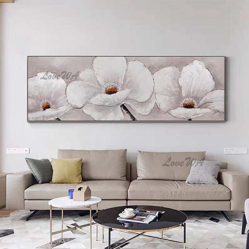 Modern Large Size Flower Oil Painting Home Wall Decoration Showpiece Canvas Painting Wall Art Hand-painted Artwork Free Shipping