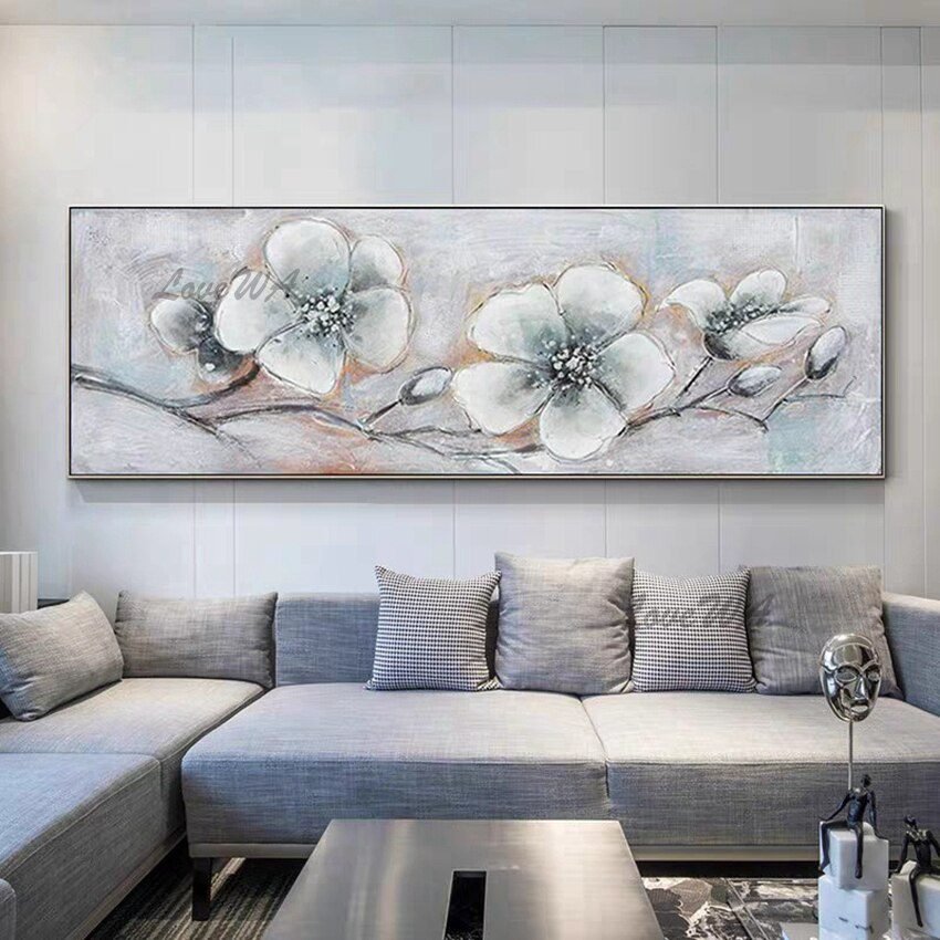 Modern Large Size Flower Oil Painting Home Wall Decoration Showpiece Canvas Painting Wall Art Hand-painted Artwork Free Shipping