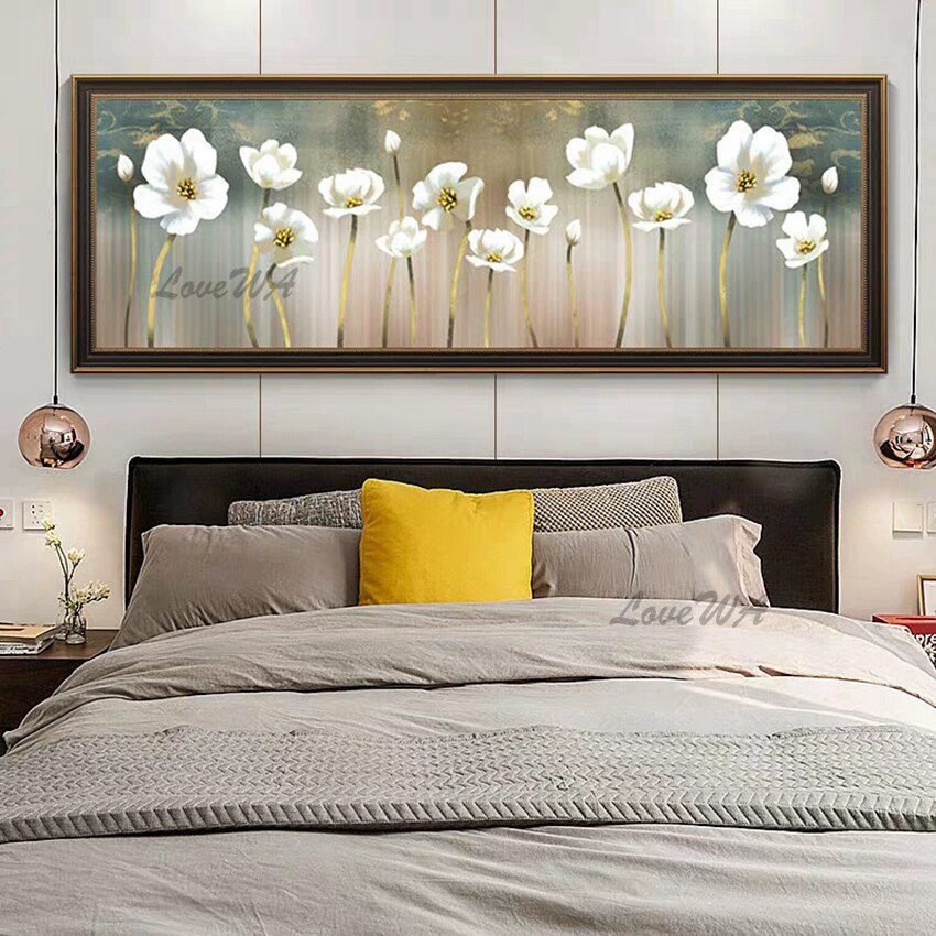 Modern Large Size Flower Oil Painting Home Wall Decoration Showpiece Canvas Painting Wall Art Hand-painted Artwork Free Shipping