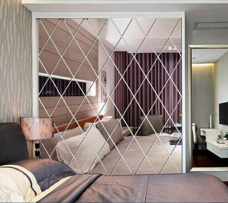 17/32/58Pcs 3D Mirror Wall Sticker DIY Diamonds Triangles Acrylic Wall Stickers Living Room Home Decoration adesivo de parede