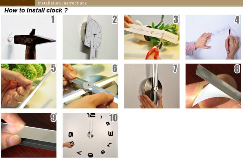 Fashion 3D big size wall clock mirror sticker DIY brief living room decor meetting room wall clock