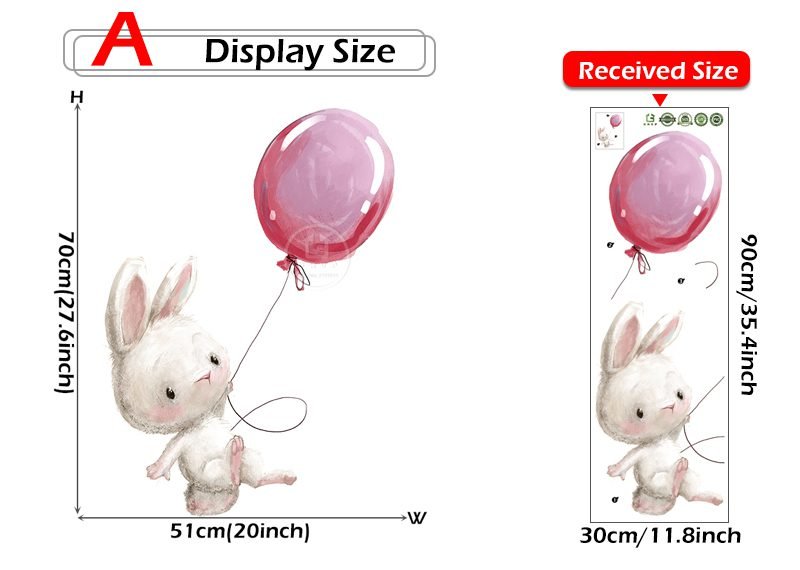 Cute Grey Bunny Ballet Rabbit Wall Stickers for Kids Room Cat Baby Nursery Wall Decals Pink Flower for Girl Room Home Decoration