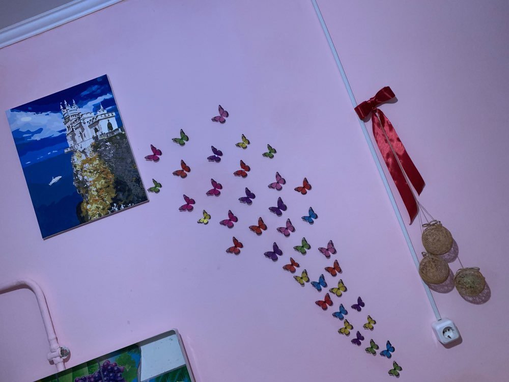 36pcs 3D Crystal Butterfly Wall Stickers Creative Butterflies with Diamond Home Decor Kids Room Decoration Art Wall Decals