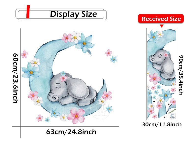 Cartoon Teddy Bear Sleeping on the Moon and Stars Wall Stickers for Kids Room Baby Room Decoration Wall Decals Room Interior