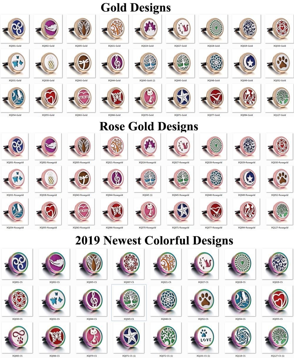 New Aromatherapy Car Perfume Diffuser Stainless Steel 30mm Magnetic Aroma Diffuser Locket Car Air Freshener Vent Clip + 1pcs Pad