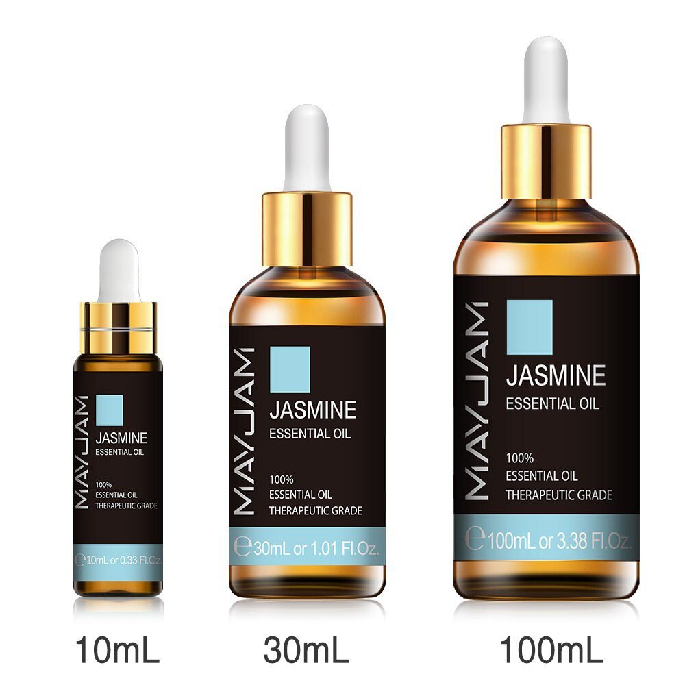 10ml 30ml 100ml with Dropper Jasmine Lavender Eucalyptus Mint Vanilla Pure Natural Essential Oils Ylang Ylang Tea Tree Aroma Oil