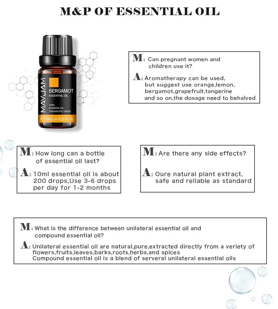 10ml 30ml 100ml with Dropper Jasmine Lavender Eucalyptus Mint Vanilla Pure Natural Essential Oils Ylang Ylang Tea Tree Aroma Oil