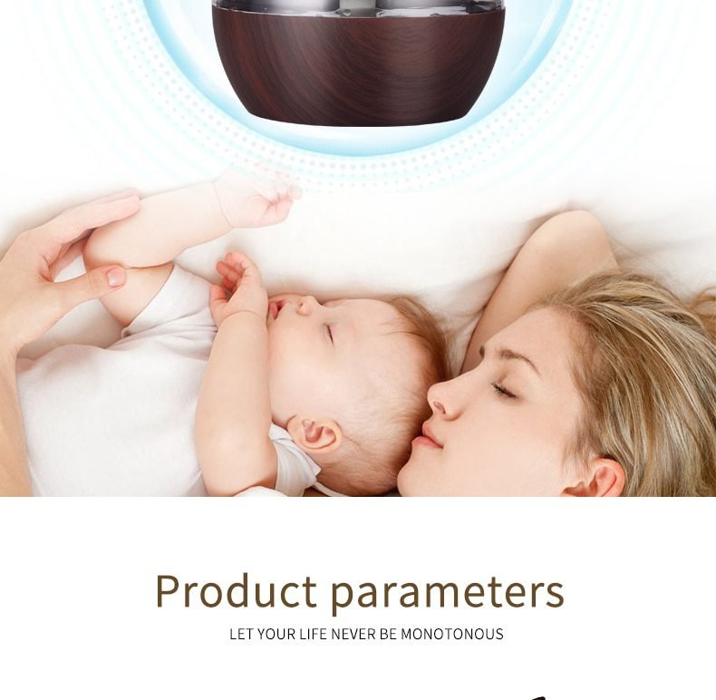 saengQ Humidifier Electric Aroma Air Diffuser Wood Ultrasonic Air Humidifier Essential Oil Aromatherapy Cool Mist Maker For Home