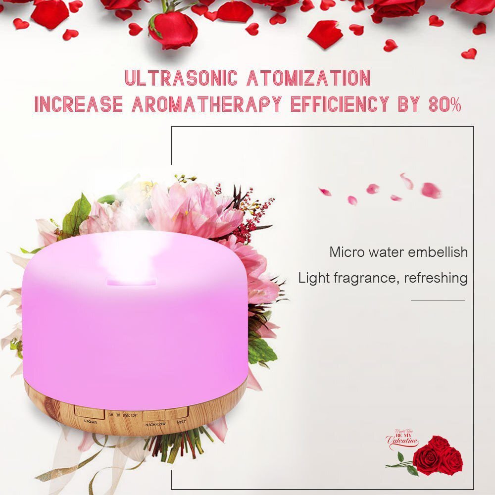 Air Humidifier Essential oil diffuser 300ML 500ML Ultrasonic Cool Mist Maker Fogger Humidifier LED Lamp Aroma Diffuser Electric