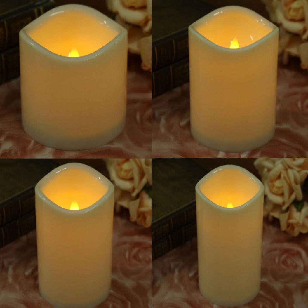 Cylindrical Flickering LED Candle Light Flameless for Garden Yard / Christmas Lamp Decoration