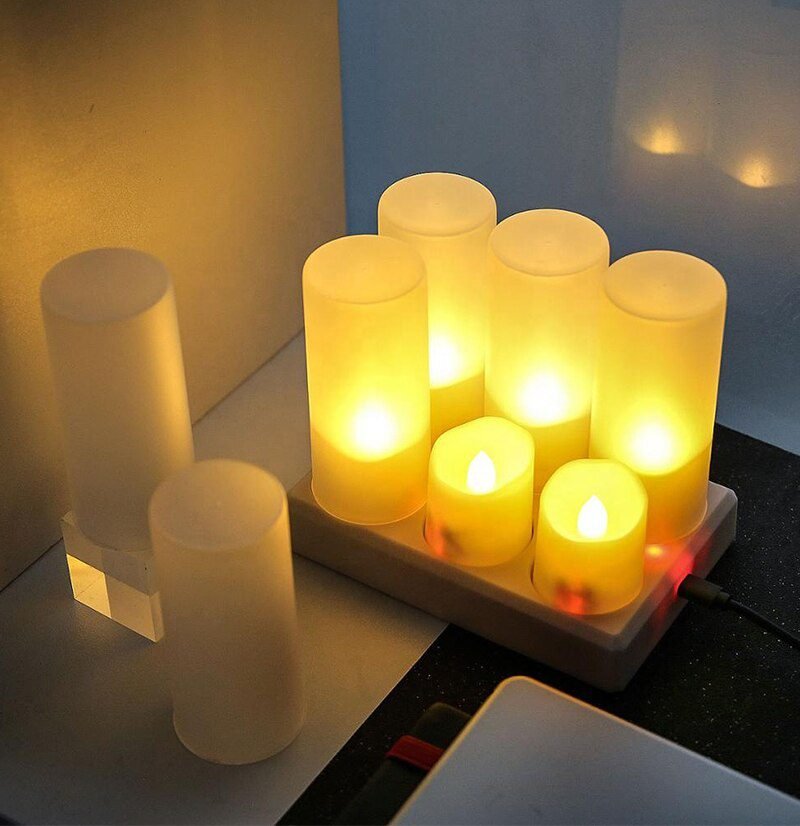 Rechargeable Led Candles Flashing Flameless Tea Light With Remote Control And Batteries Decoration Candle For Christmas Birthday