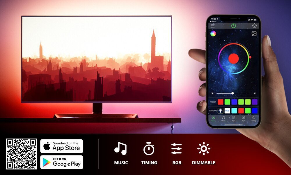 LED Strip Light,Bluetooth APP Control, LED TV Light,5V USB Bluetooth RGB Tape Lamp For TV Background Decoration