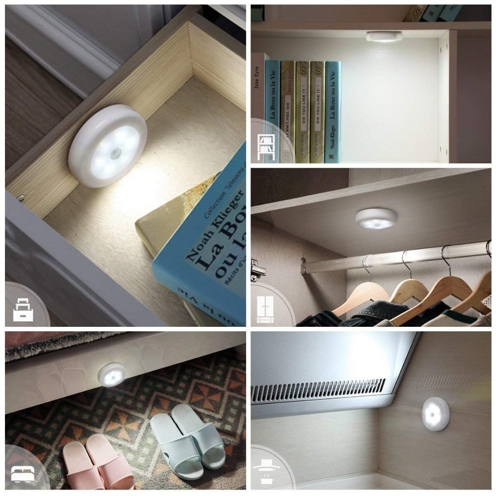 6 10 24 40 60 LEDs Under Cabinet Night Light Motion Sensor Closet Light Kitchen Bedroom Lighting Wall Lamp With Magnetic Strip