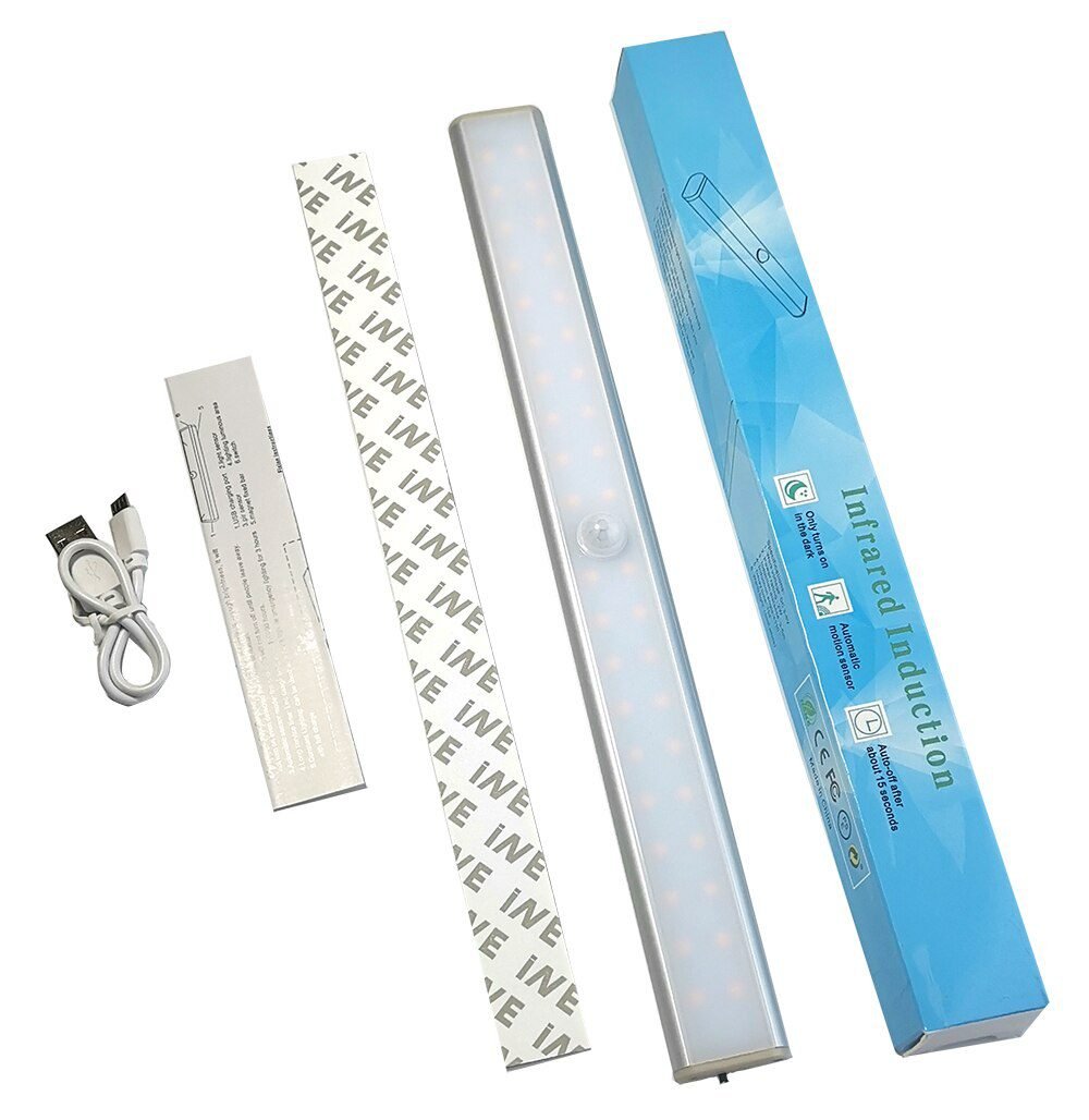 6 10 24 40 60 LEDs Under Cabinet Night Light Motion Sensor Closet Light Kitchen Bedroom Lighting Wall Lamp With Magnetic Strip