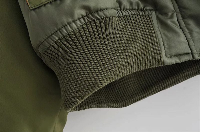 2020 stylish lady autumn winter za green short jackets women fashion long sleeve zipper bomber jacket outwear women's coat