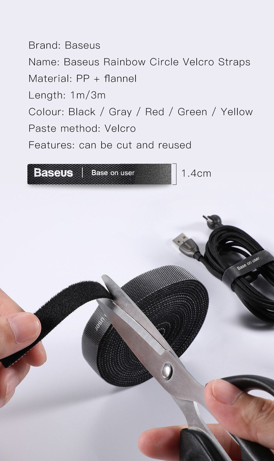 Baseus Cable Organizer Wire Winder USB Cable Management Charger Protector For iPhone Mouse Earphone Cable Holder Cord Protection