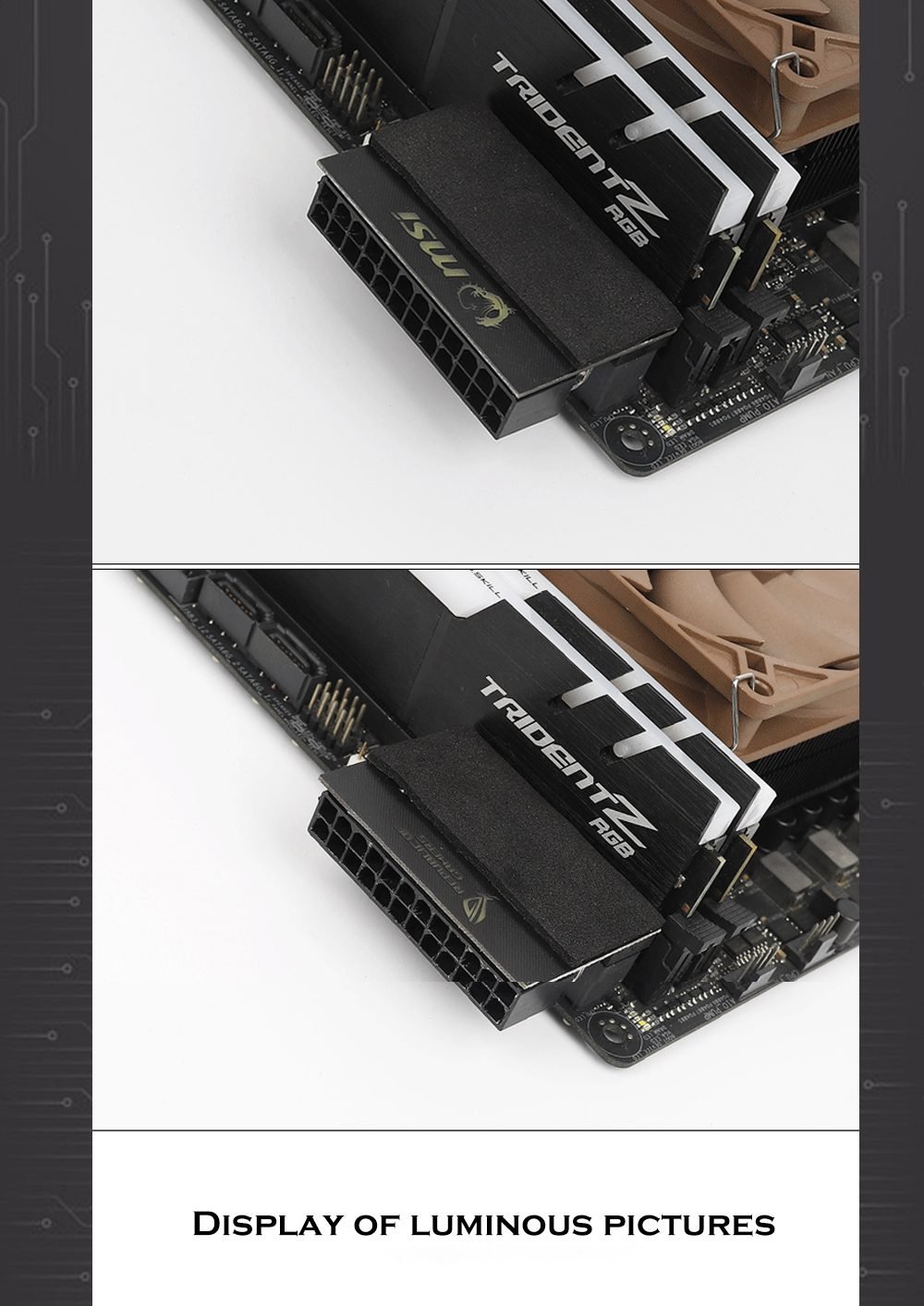 Computer M/B ATX Power Supply 24Pin 90 Degree Connector Adapter, Steering Head DIY MOD Mounting Accessories Wiring Artifact